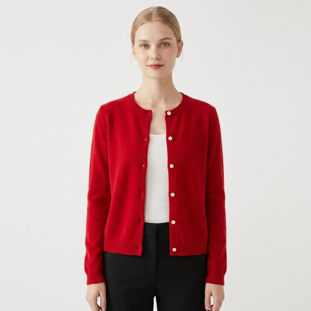 Rivermist – Cashmere Cardigan — Red
