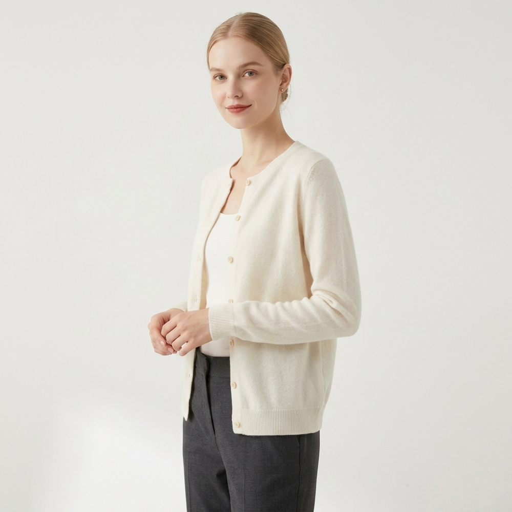 Rivermist – Cashmere Cardigan — White