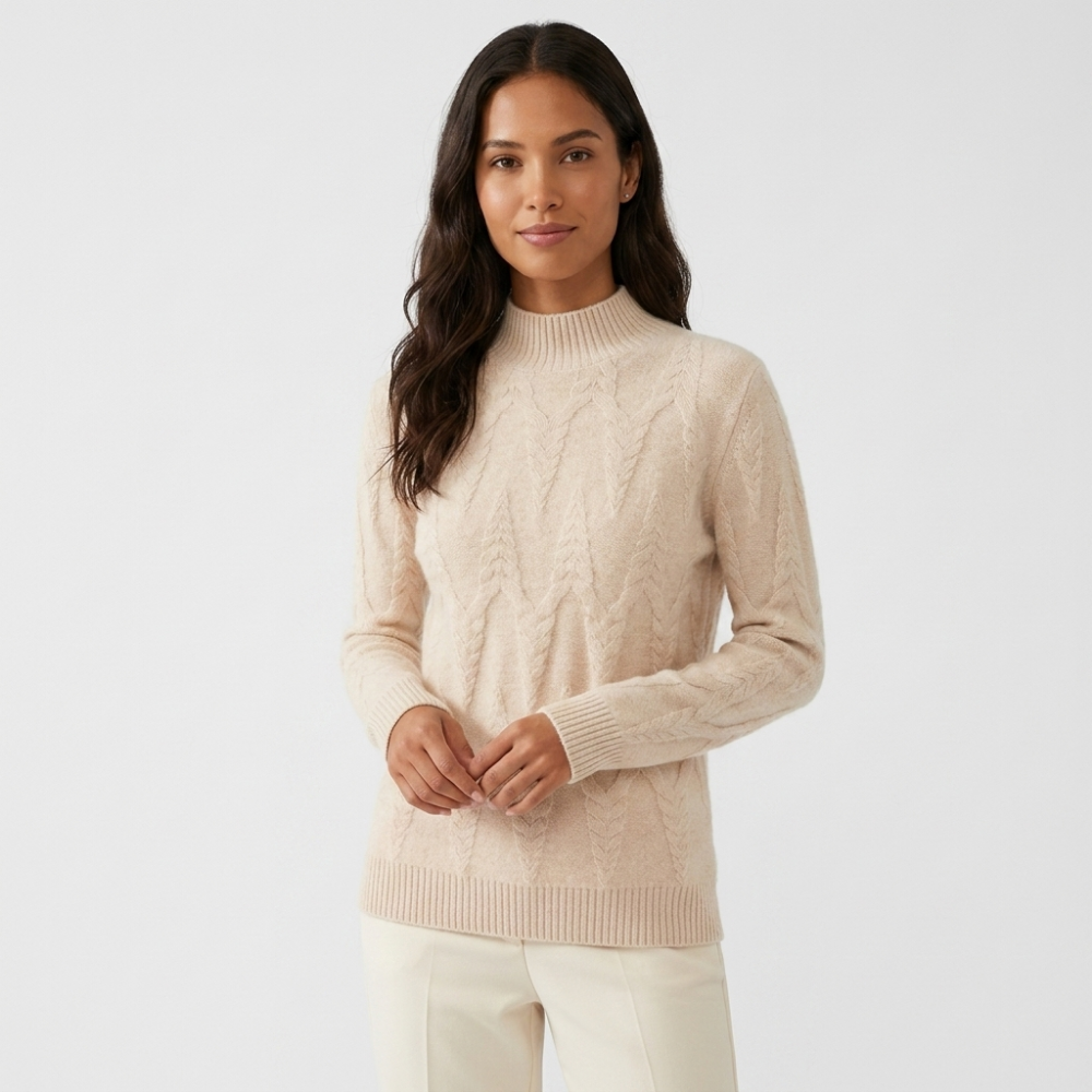 Harborweave – Cashmere Turtleneck — Beige