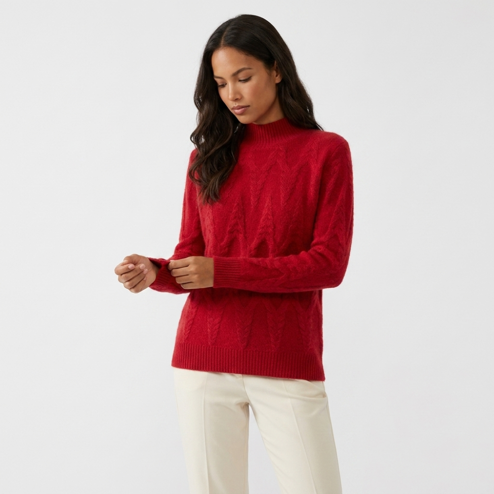 Harborweave – Cashmere Turtleneck — Red