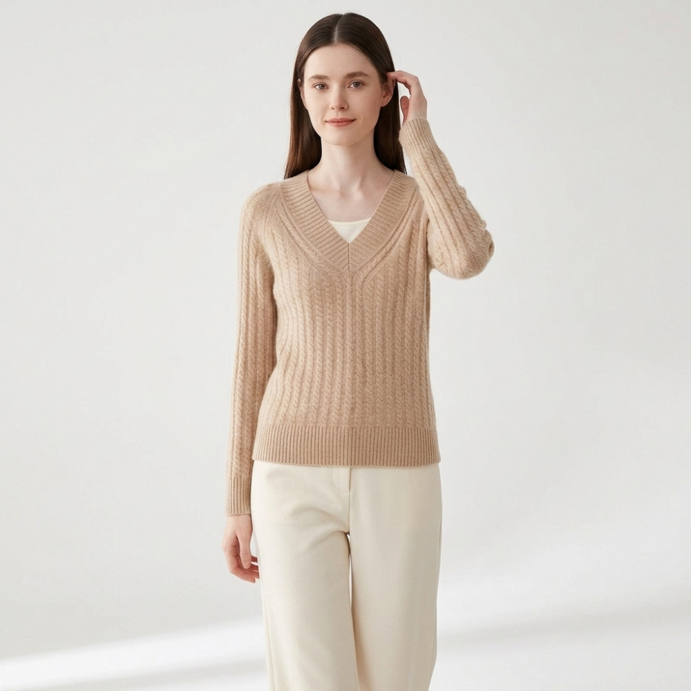 Loomridge – Cashmere Sweater — Light khaki