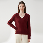 Loomridge – Cashmere Sweater — Wine Red