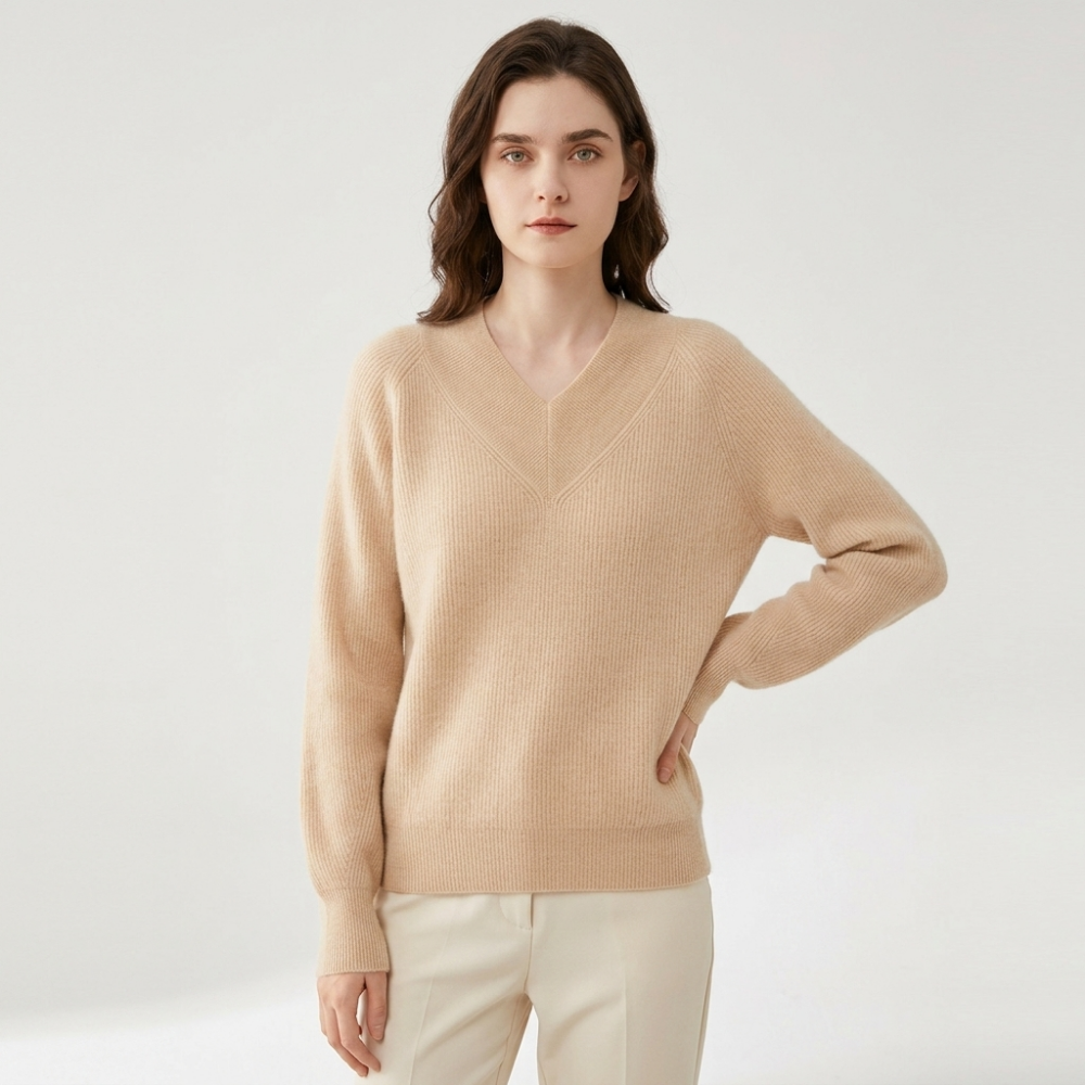 Skyloam – Cashmere Wool Sweater — Beige