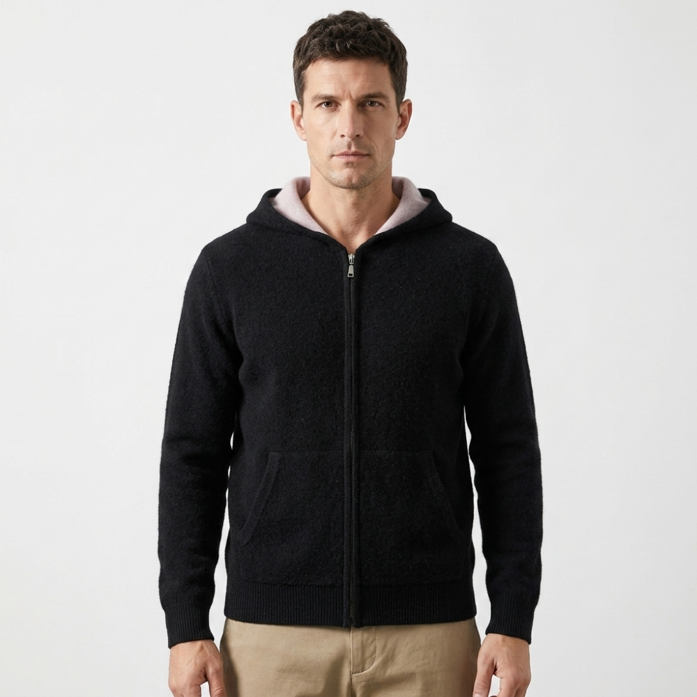 HavenPeak – Wool Hoodie — Black/White