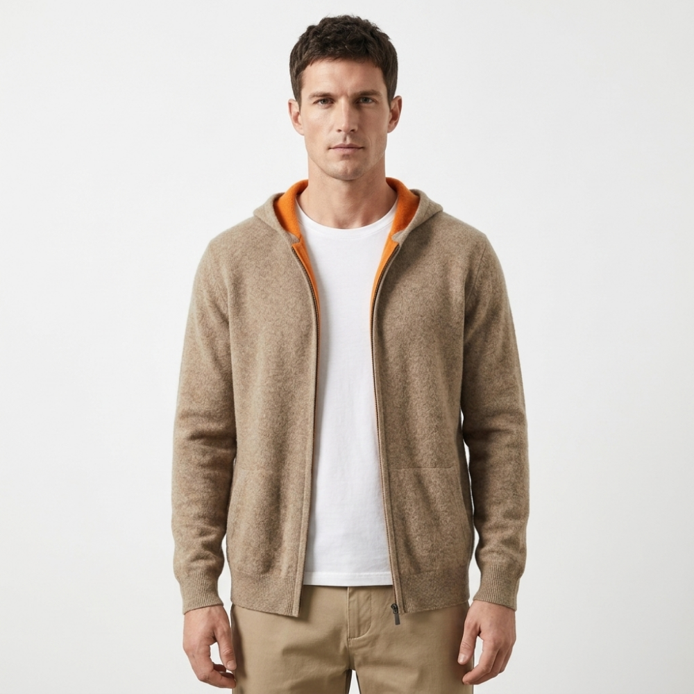 HavenPeak – Wool Hoodie — Orange/Tan