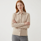 Loomstead – Cashmere Wool Cardigan — Light khaki
