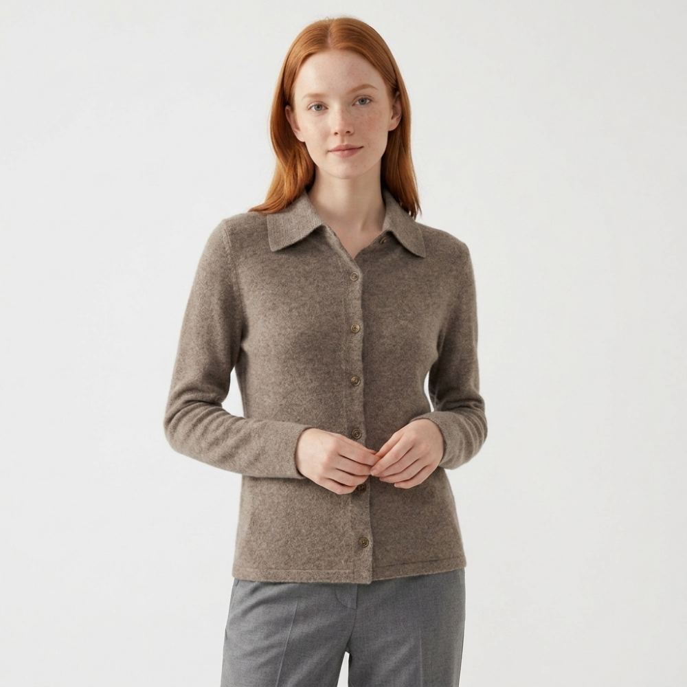 Loomstead – Cashmere Wool Cardigan — Mocha
