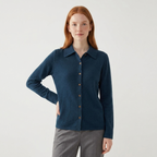 Loomstead – Cashmere Wool Cardigan — Navy Blue