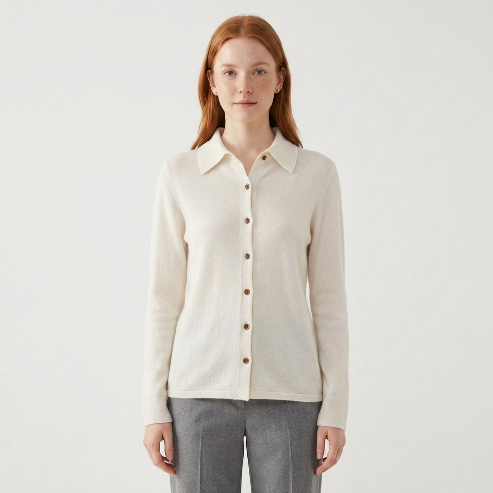 Loomstead – Cashmere Wool Cardigan — White