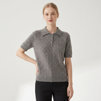 Solstice – Cashmere Wool Polo — Gray