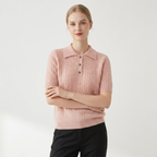 Solstice – Cashmere Wool Polo — Pink
