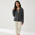 Wavecrest – Cashmere Wool Cardigan — Dark Gray