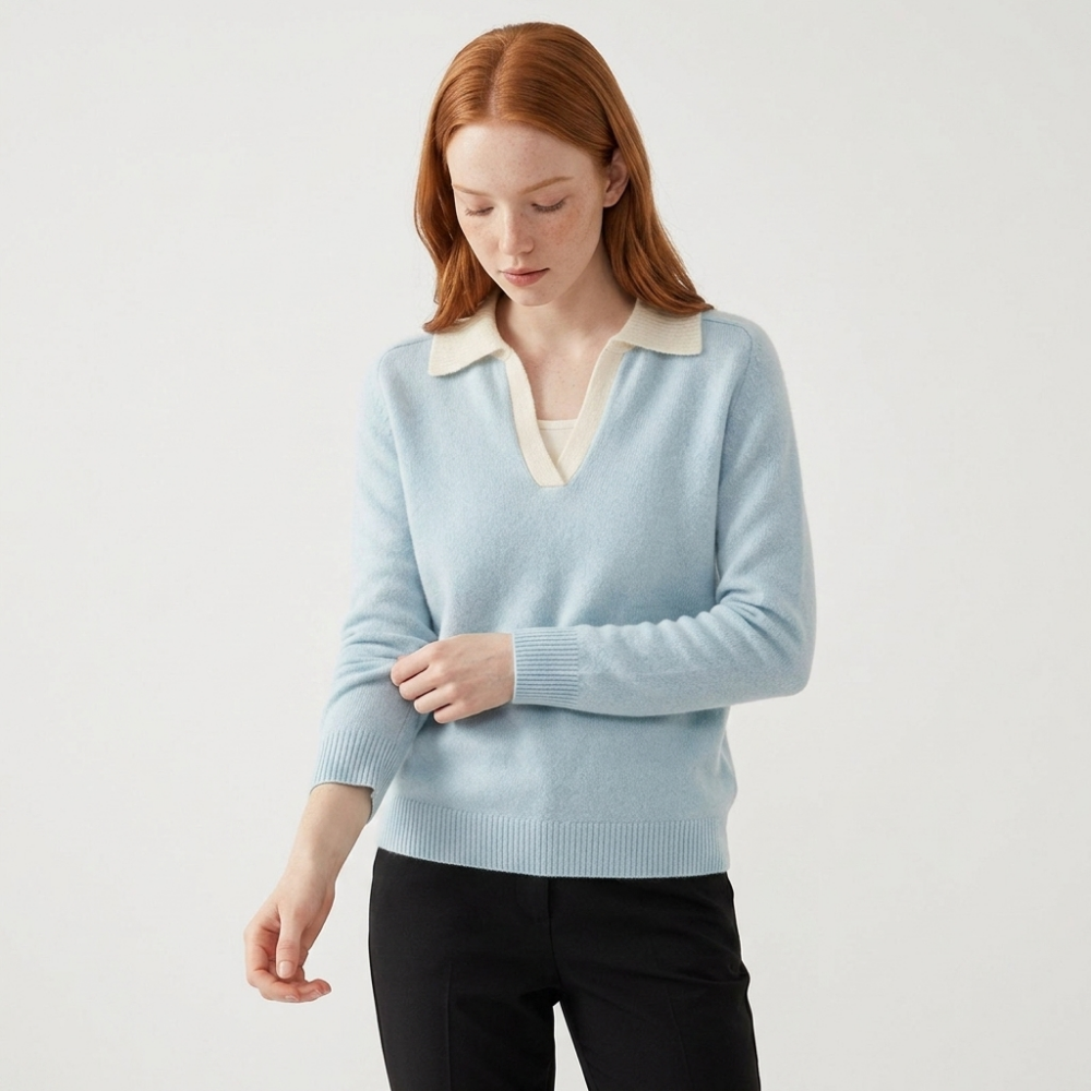 Equinox – Cashmere Wool Polo Sweater