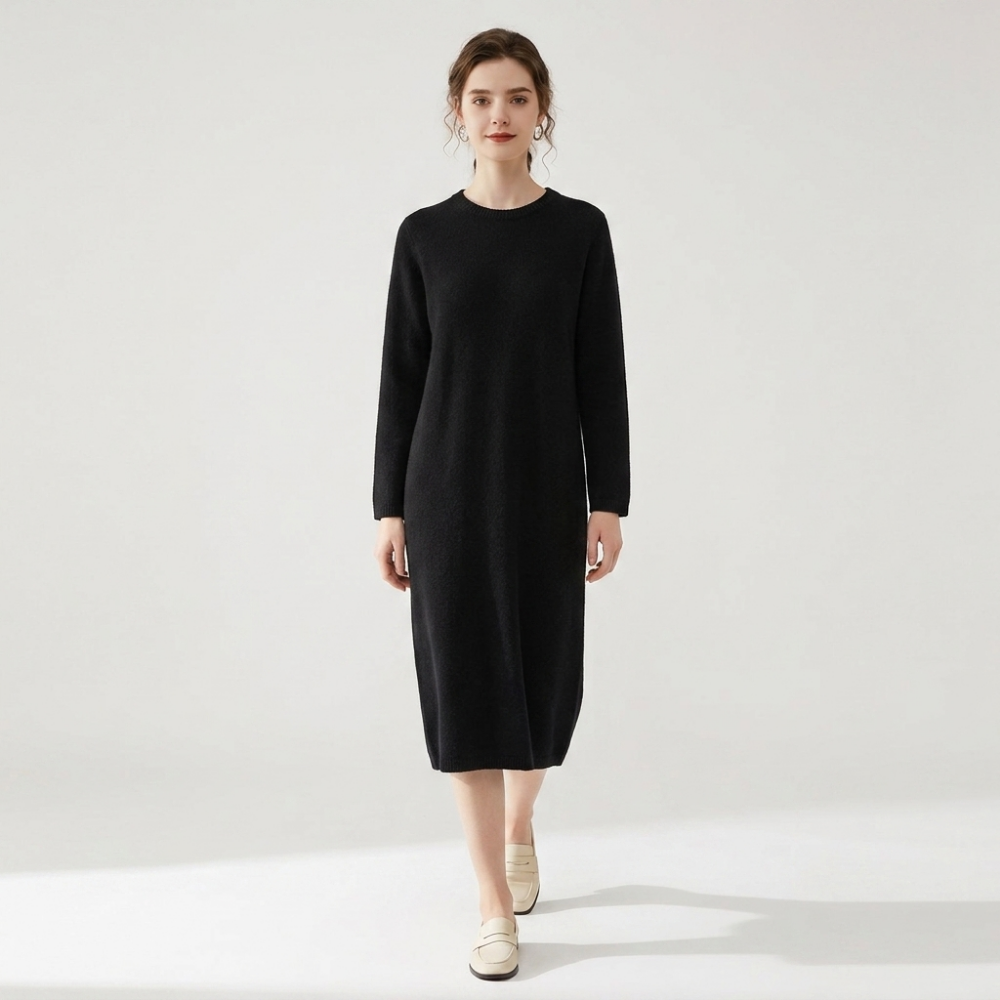 Crestloom – Cashmere Dress — Black