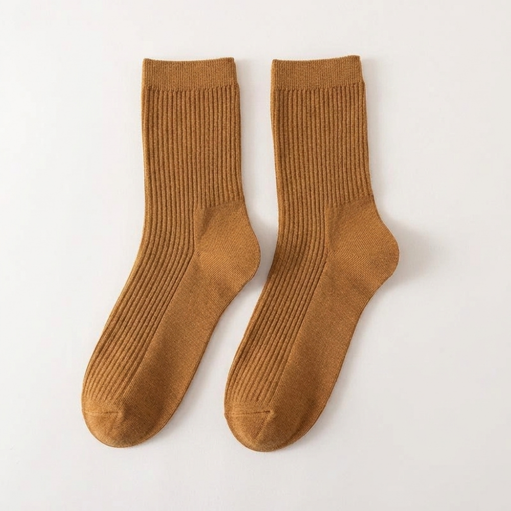 Mistford – Cotton Crew Socks — Caramel