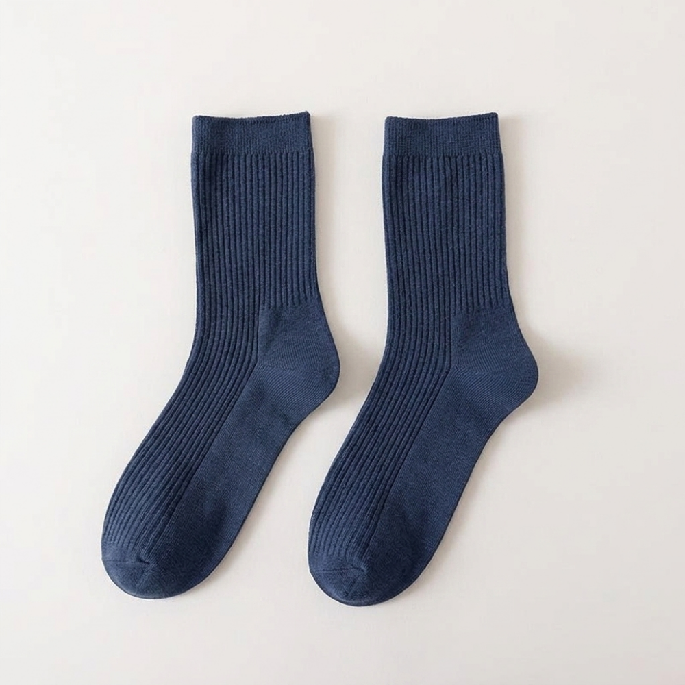 Mistford – Cotton Crew Socks — Dark Blue