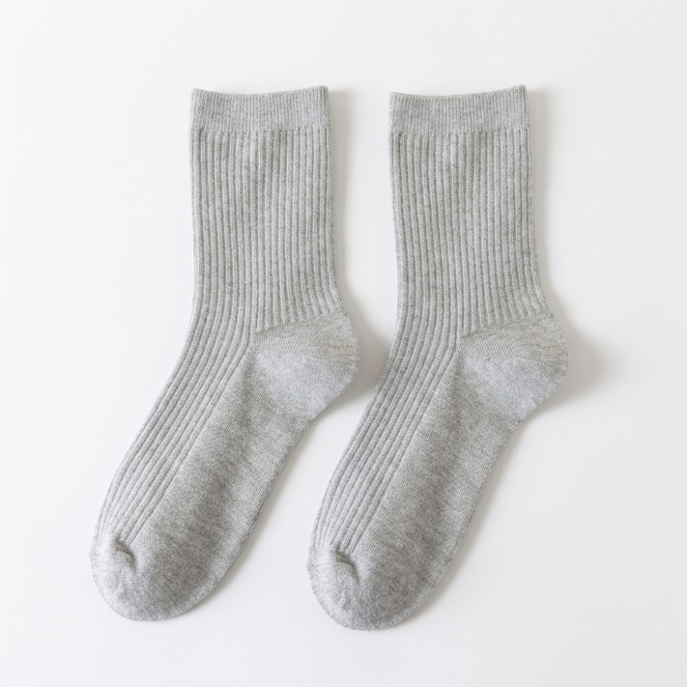 Mistford – Cotton Crew Socks — Light Gray
