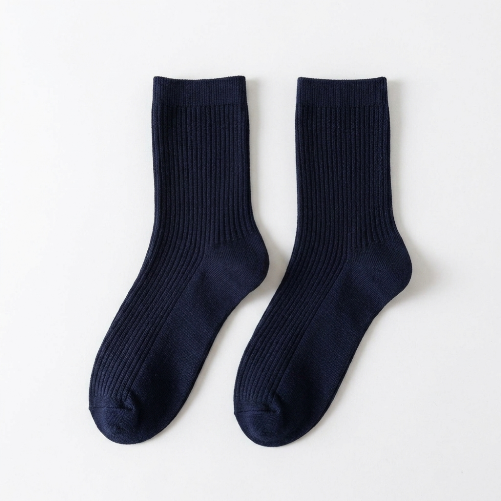 Mistford – Cotton Crew Socks — Navy Blue