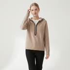 Bramble – Cashmere Wool Hoodie — Beige