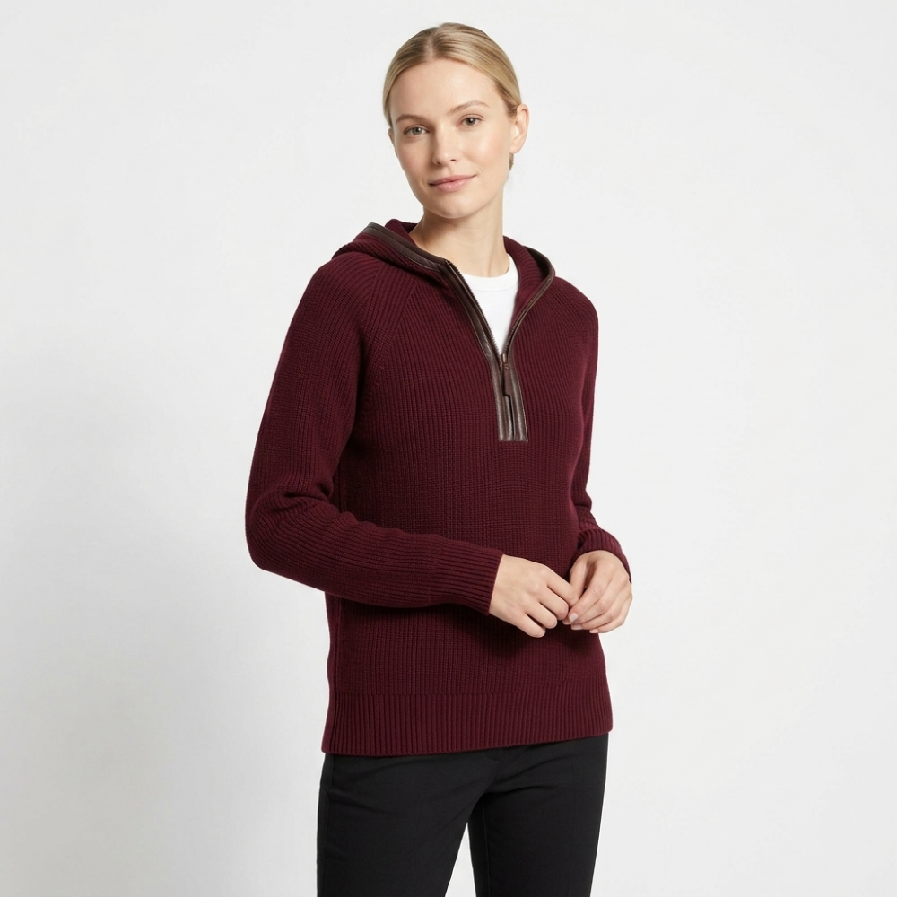 Bramble – Cashmere Wool Hoodie — Wine Red