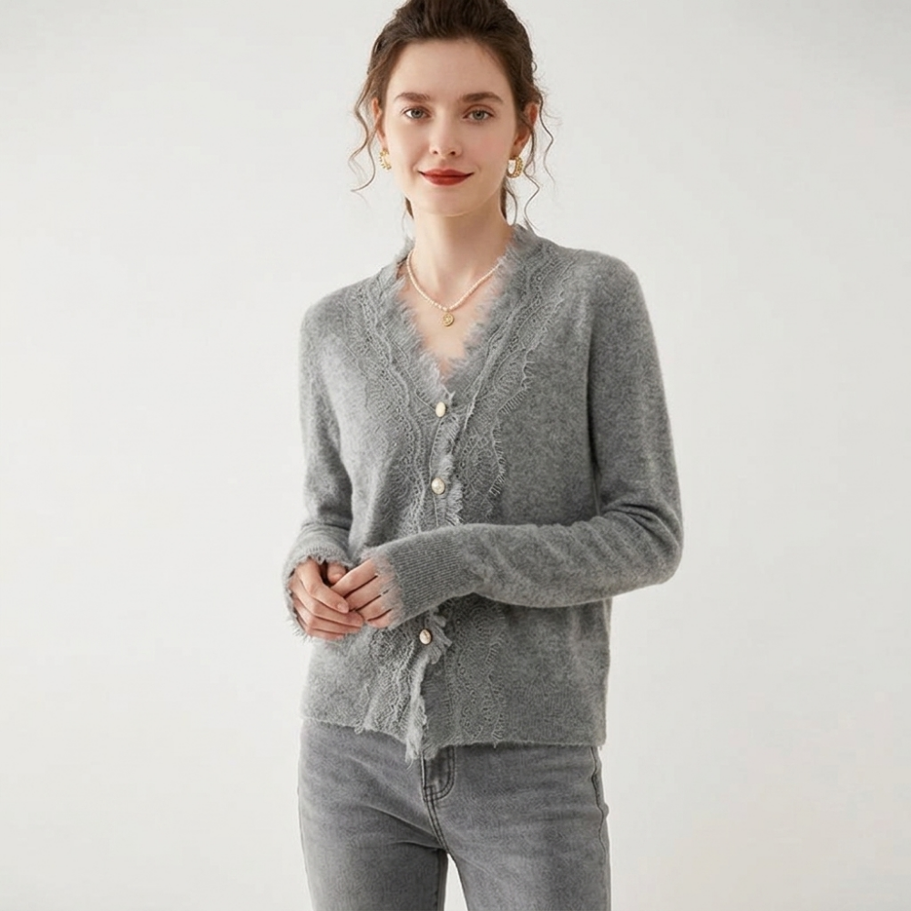 Hearthgale – Cashmere Wool Sweater — Gray