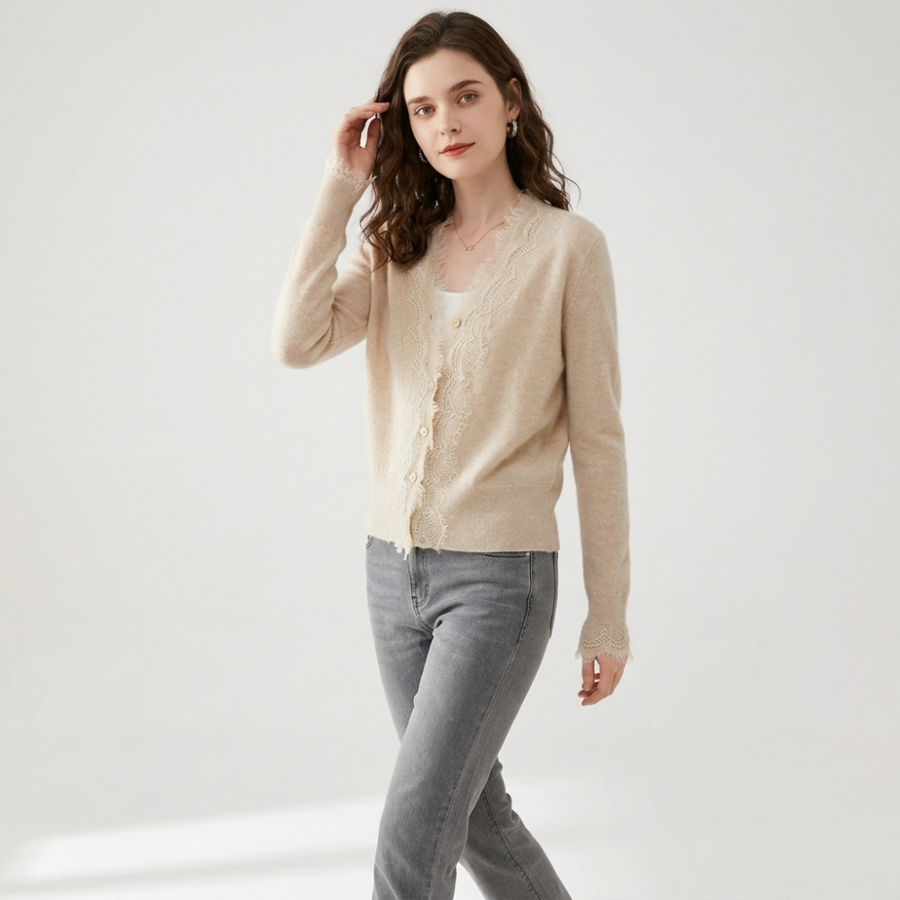 Hearthgale – Cashmere Wool Sweater — Light khaki