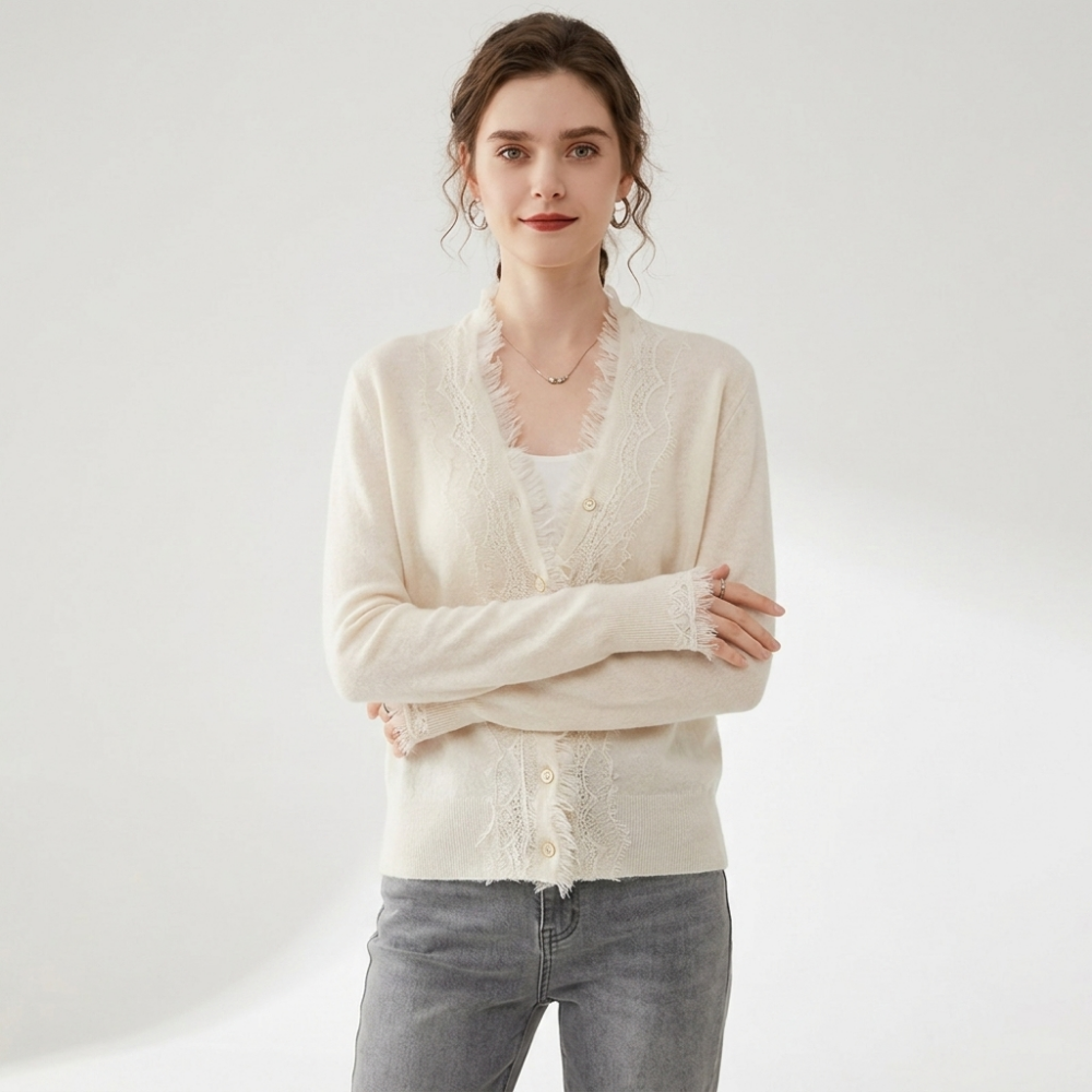 Hearthgale – Cashmere Wool Sweater — White