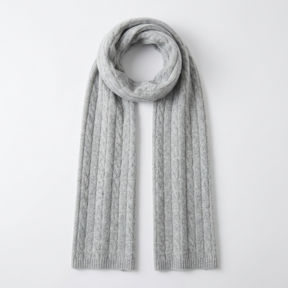 Crestwarp – Cashmere Wool Scarf — Gray