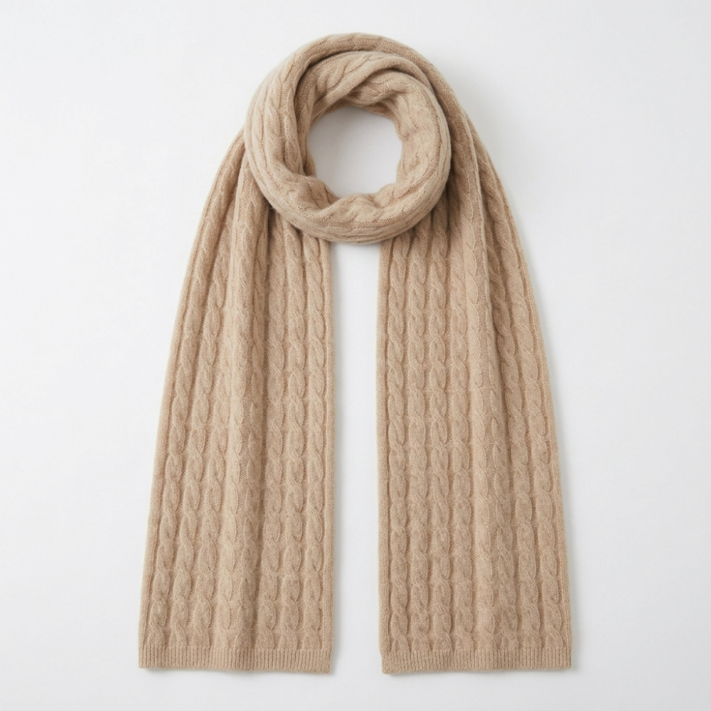 Crestwarp – Cashmere Wool Scarf — Light khaki