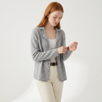 Heathmoor – Cashmere Wool Cardigan — Light Gray
