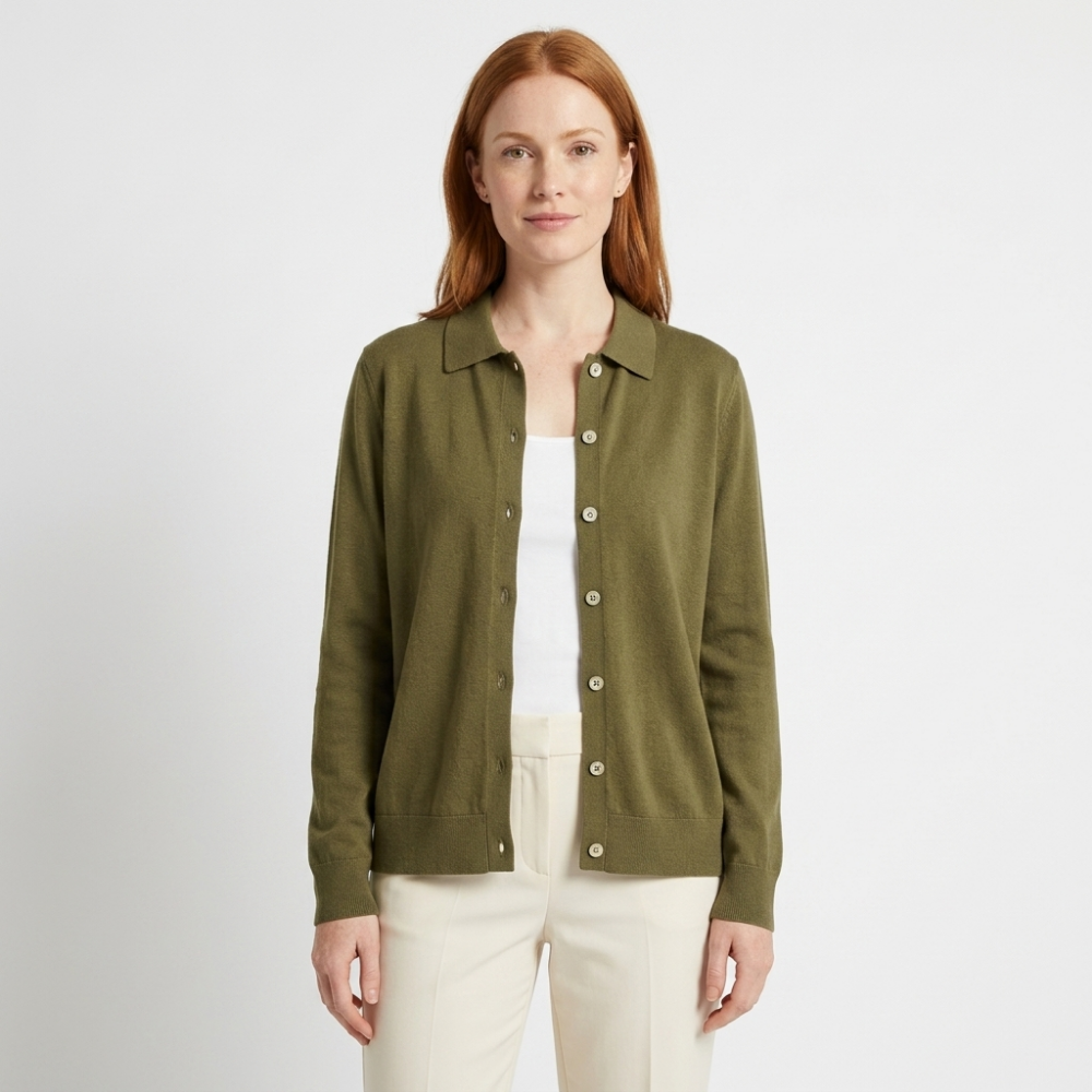 Heathmoor – Cashmere Wool Cardigan — Olive