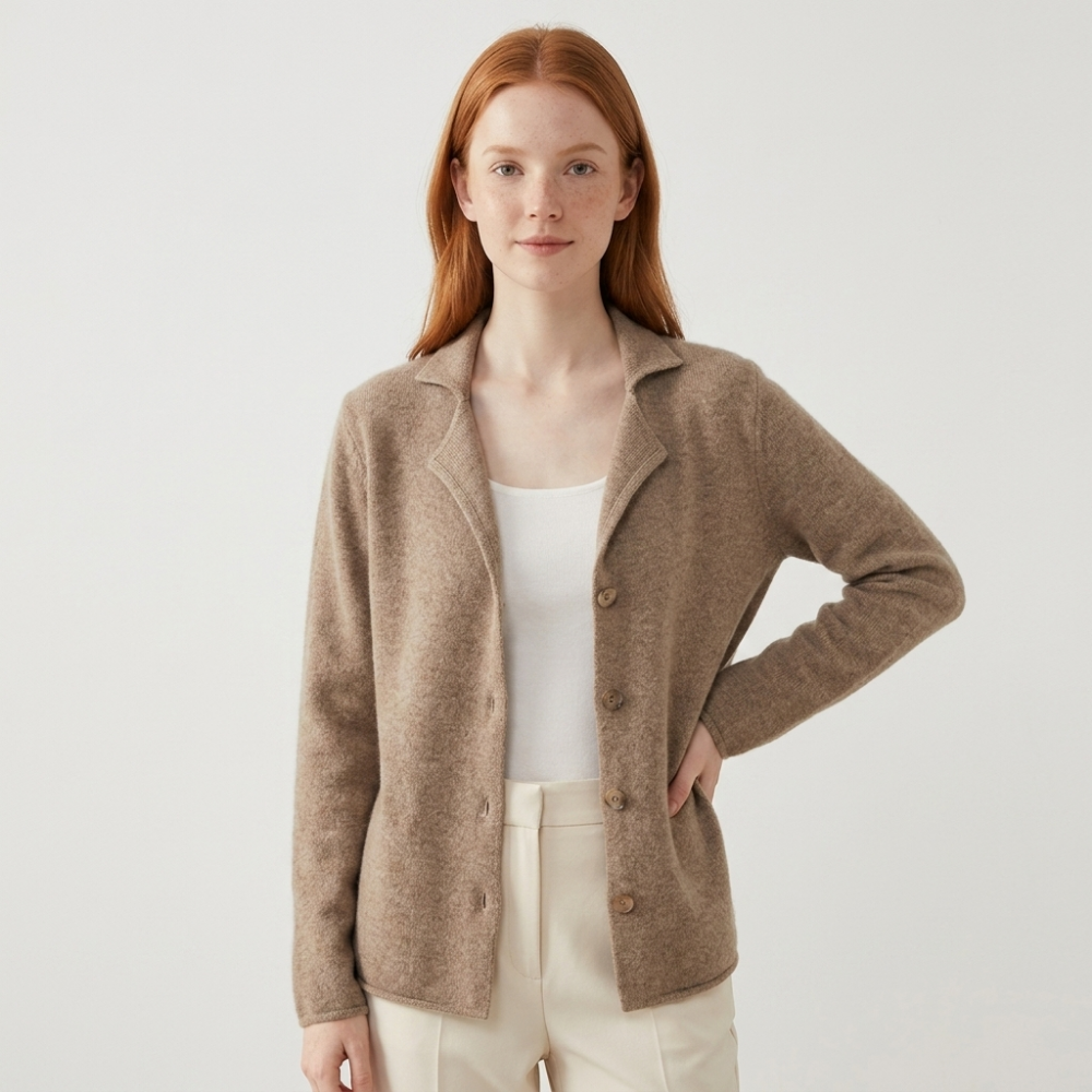Heathmoor – Cashmere Wool Cardigan — Tan