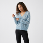 Fernridge – Cashmere Wool Cardigan — Light Blue