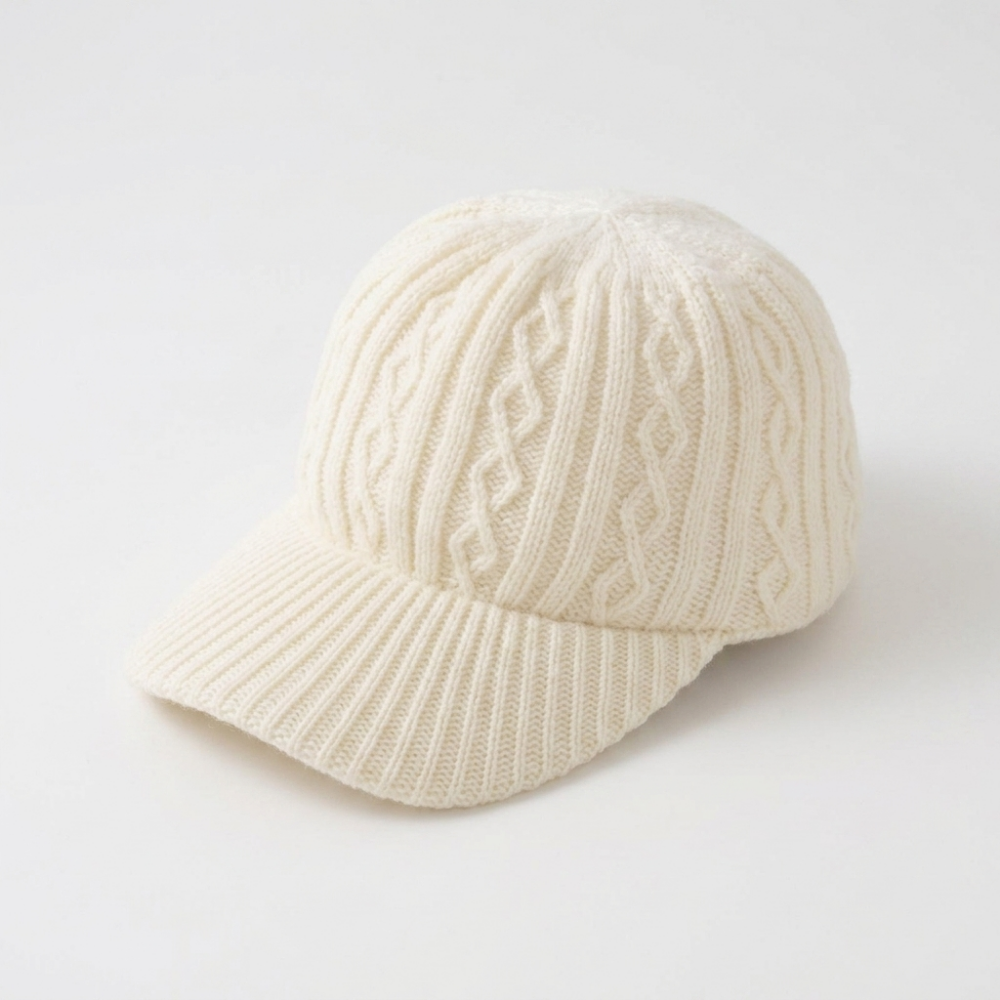 Cliffstitch – Cashmere Wool Cap — White