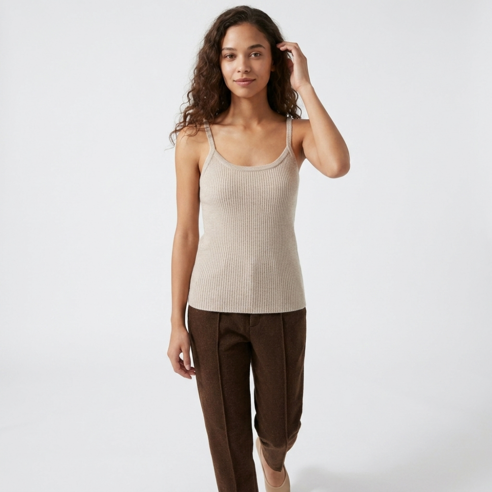 Valeweave – Cashmere Wool Tank Top — Khaki