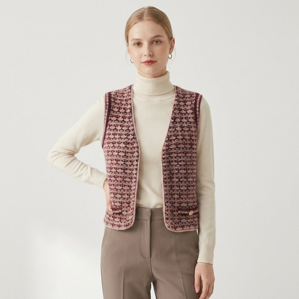 Rootstitch – Cashmere Wool Vest — Wine Red