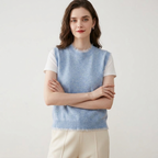 Polka – Cashmere Wool Vest — Light Blue