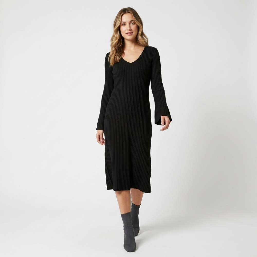 Fjordline – Cashmere Wool Dress — Black