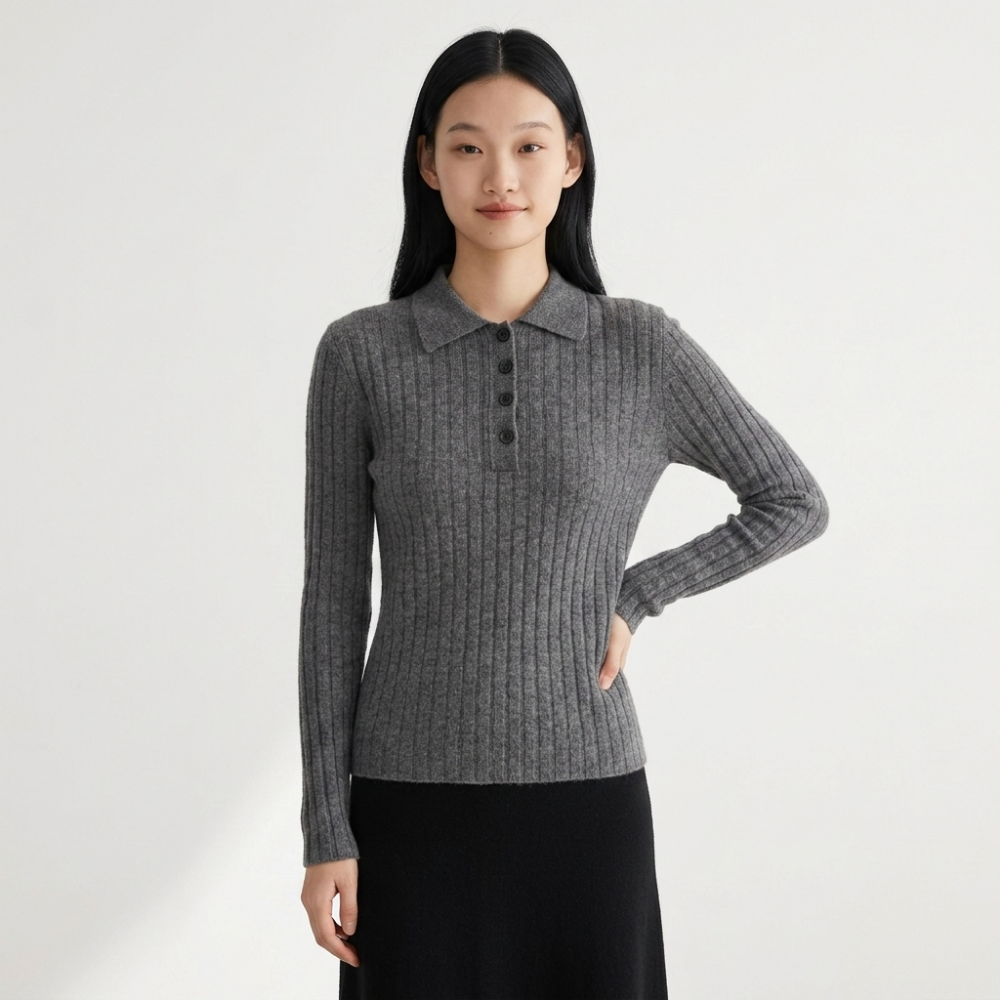 Alessandra – Cashmere Wool Sweater — Gray
