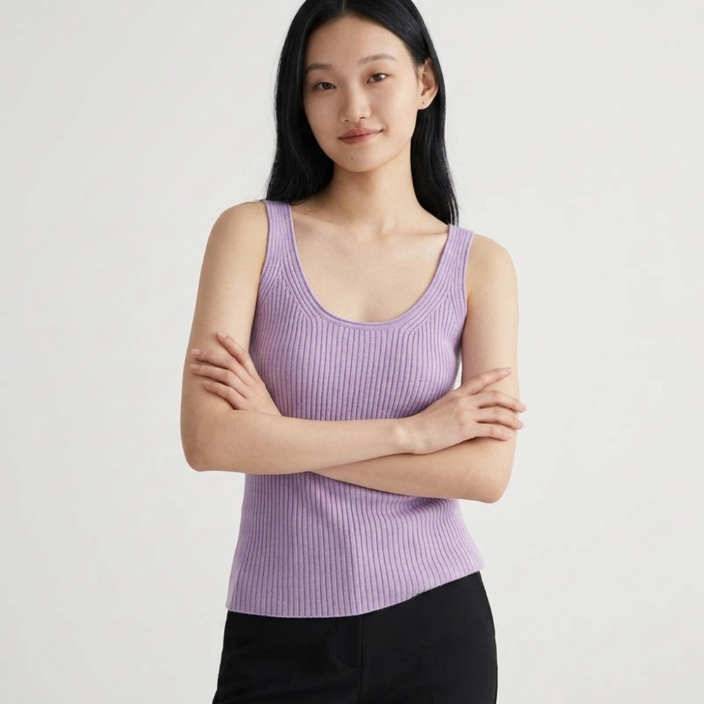 Fiona – Cashmere Wool Tank Top — Purple