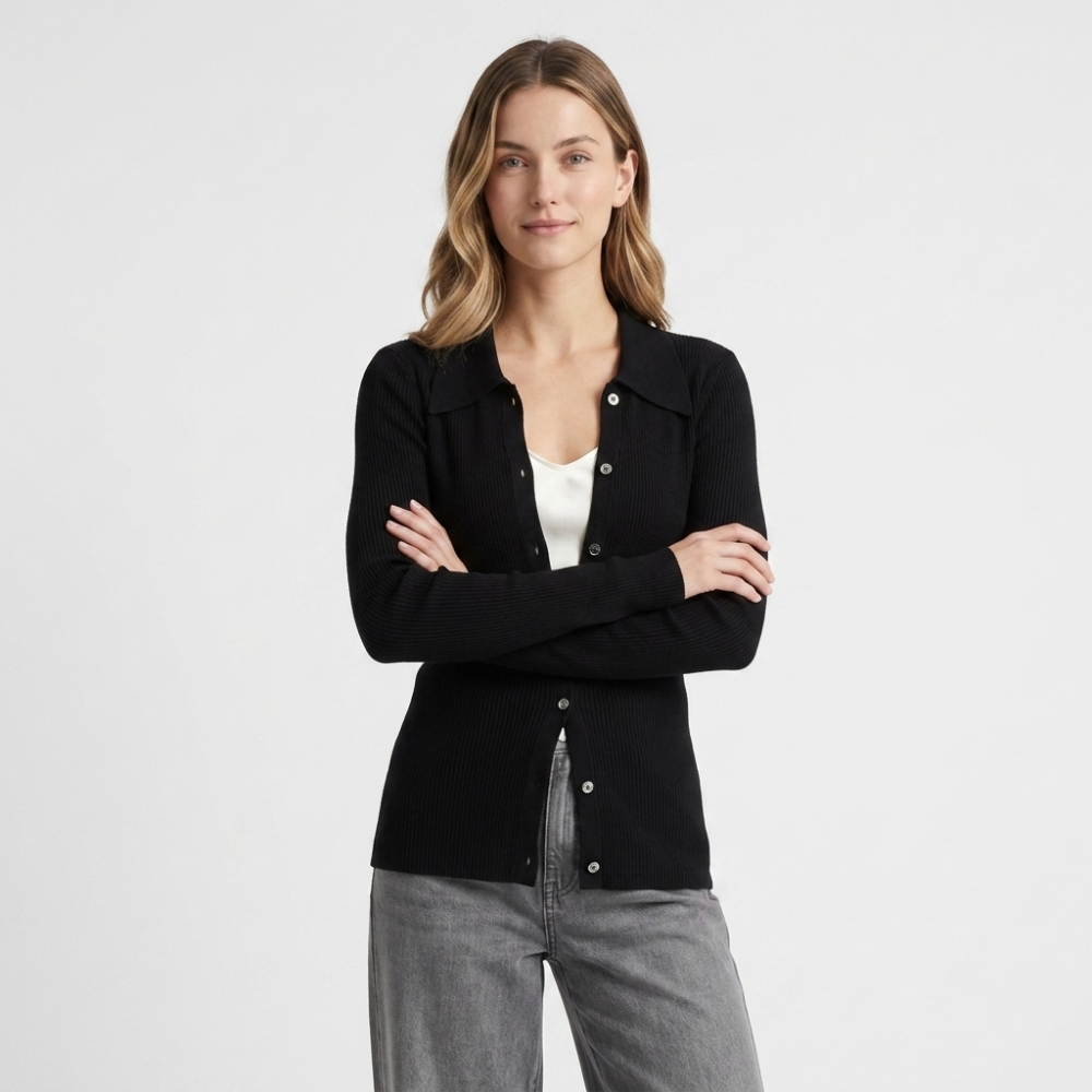 Seraphina – Cashmere Wool Cardigan — Black