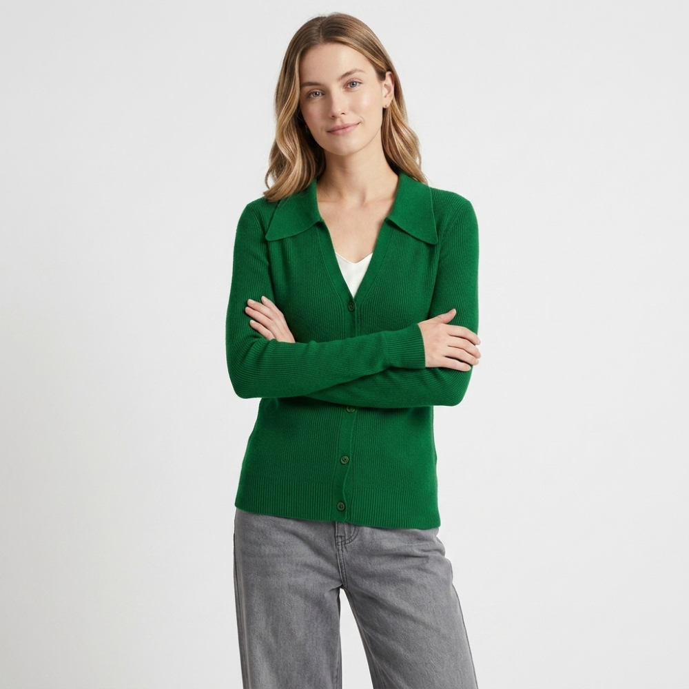 Seraphina – Cashmere Wool Cardigan — Green