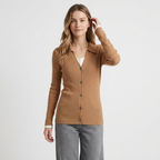 Seraphina – Cashmere Wool Cardigan — Tan