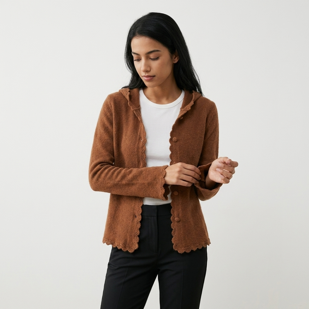 Softedge – Cashmere Wool Cardigan — Brown