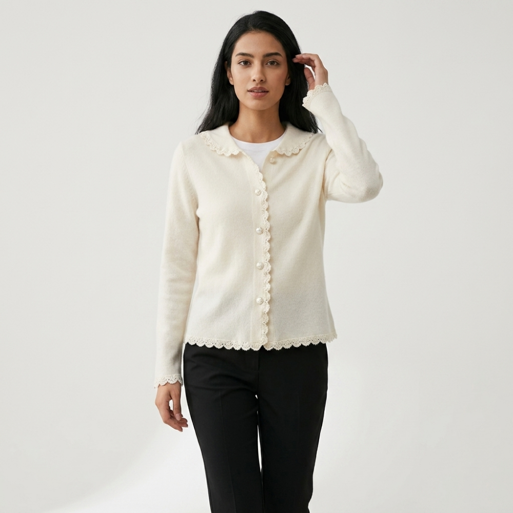 Softedge – Cashmere Wool Cardigan — White