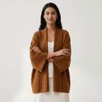 Valeharbor – Cashmere Wool Shawl Coat — Caramel