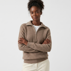 Windrift – Wool Half-Zip Sweater — Tan