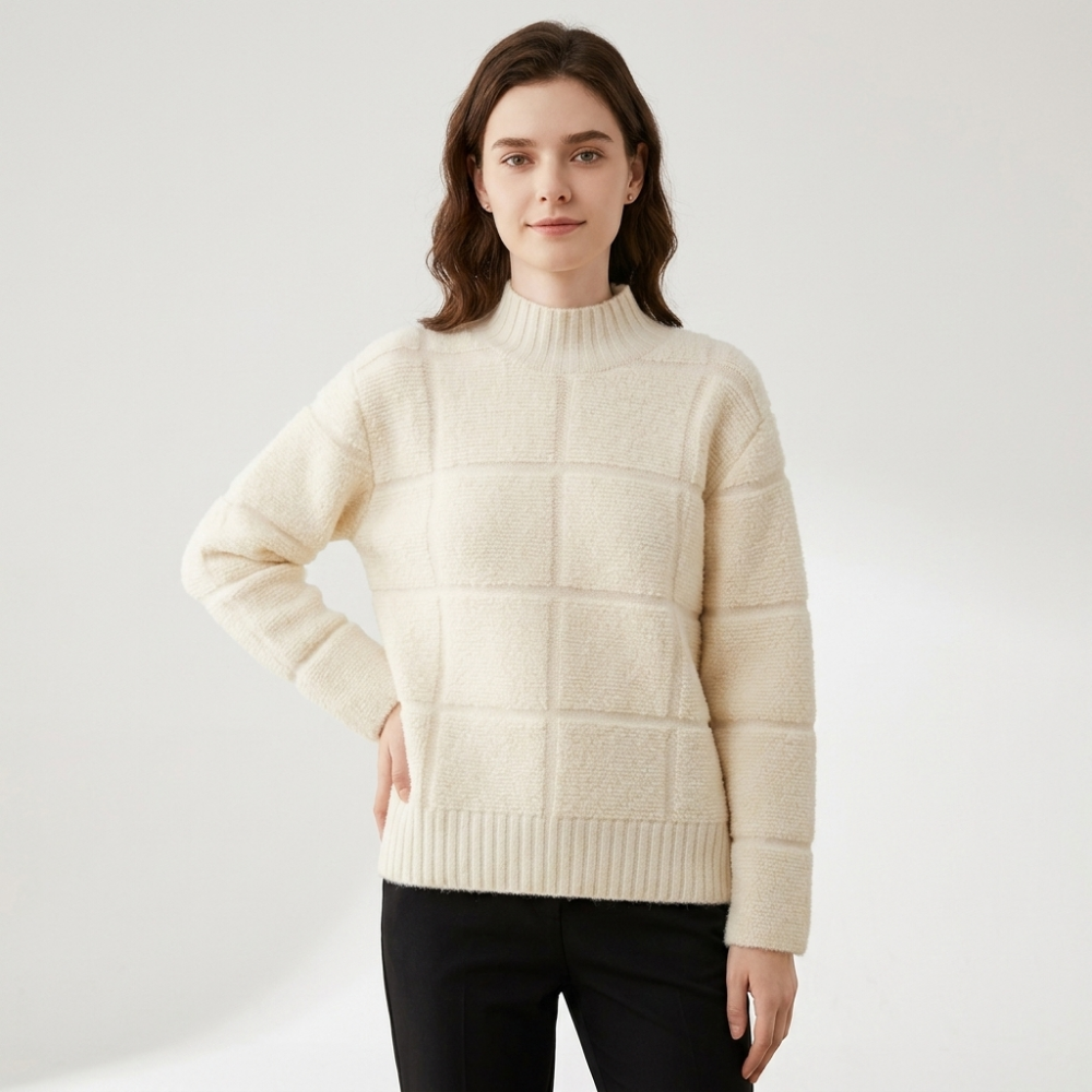 Forgegrid – Cashmere Wool Sweater — White