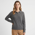 Azure – Cashmere and Wool Blend Polo Sweater