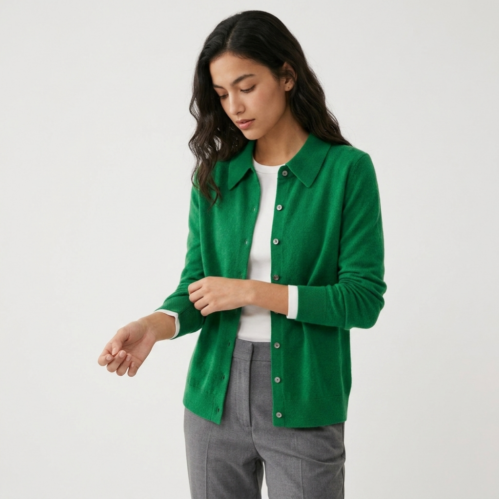 Embercliff – Cashmere Wool Cardigan — Green